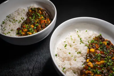 Black Beans, Corn + Gochujang Saag