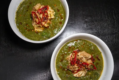 Herb and Charred Eggplant Soup