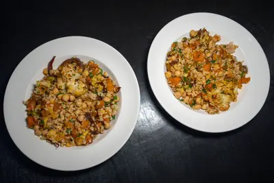 Roasted Butternut Squash and Cauliflower Rice