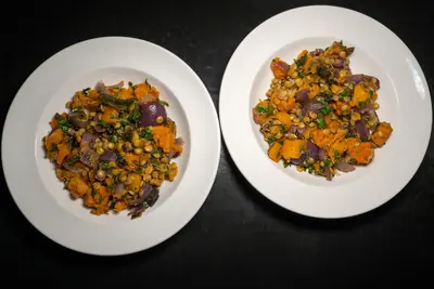 Roasted Butternut Squash with Lentils