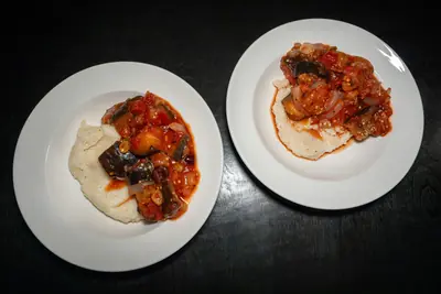 Sautéed Eggplant with Polenta
